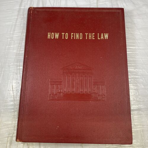 How To Find The Law 5th Edition William Roalfe 1957 by West Publishing Vintage