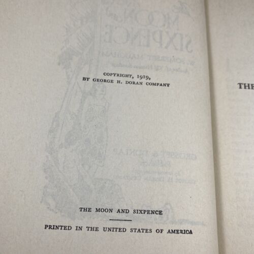 1919 FIRST EDITION W. Somerset Maugham THE MOON AND SIXPENCE Antique Rare! W/ DJ