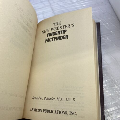 Set of 3, New Webster’s Spelling Dictionary, Grammar Guide,  Fingertip Facts 80s