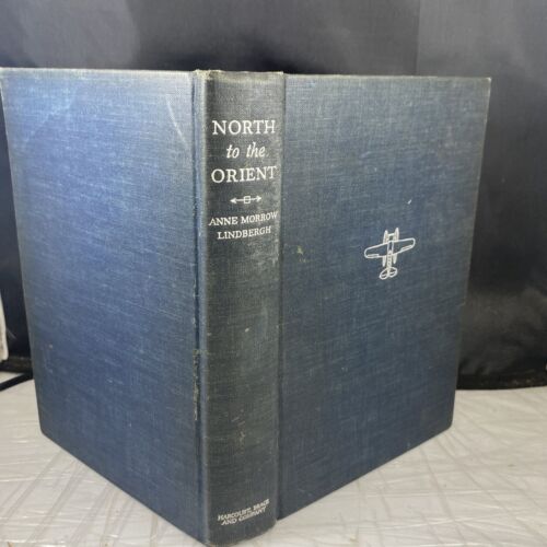 Old NORTH TO THE ORIENT Book 1935 ANNE MORROW LINDBERGH CHARLES MAP PILOT FLIGHT