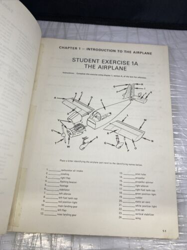 Vintage 70s Jeppesen Sanderson Piper Private Pilot  Workbook With 5 Quizzes