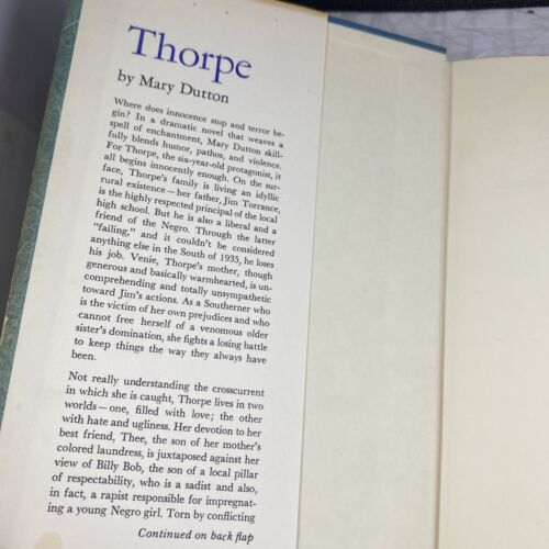 Thorpe by Mary Dutton (1967, Hardcover w/DJ) BCE VINTAGE Mystery Thriller Good