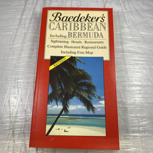 Baedekers REVISED Caribbean including Bermuda Vintage Travel Guide W/ Map!