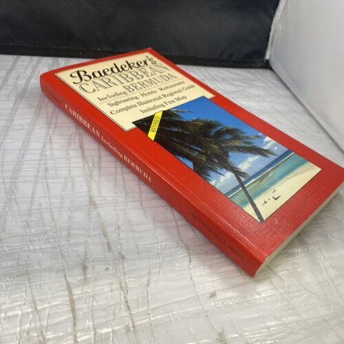 Baedekers REVISED Caribbean including Bermuda Vintage Travel Guide W/ Map!