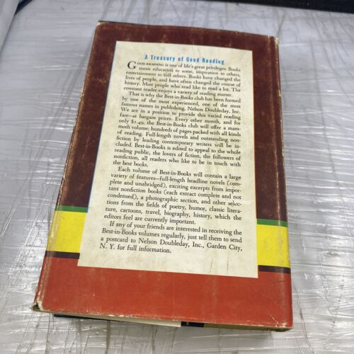 Best In Books Nelson Doubleday HC 2 Complete Books, 3 Book Excerpts Vintage 50s
