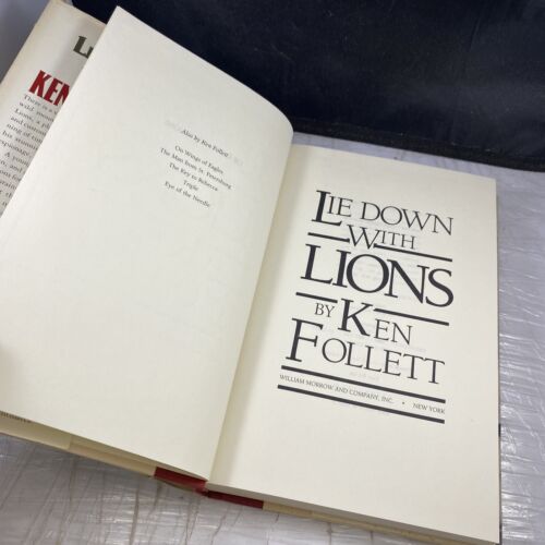 Lie down with Lions by Ken Follett (1986, Hardcover) 1st Ed Print Historical Fic