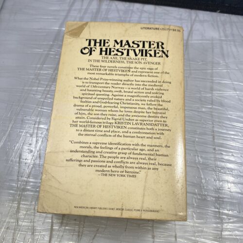 The Master of Hestviken by Sigrid Undset (1978, Trade Paperback) 4 In 1 Novels