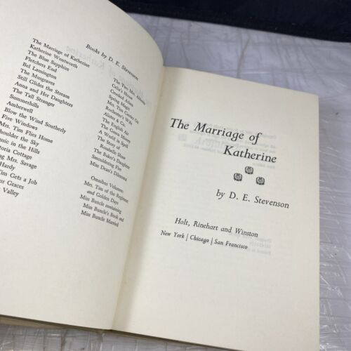 1965 The Marriage Of Katherine First Edition Vintage Hardcover Book D Stevenson