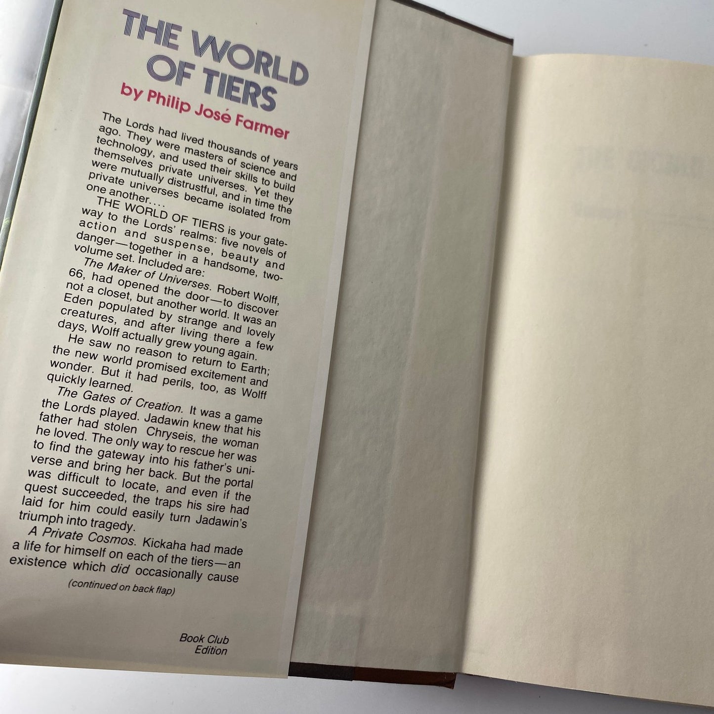 The World of Tiers Philip José Farmer 1st Edition 1979 Sci-Fi Nelson