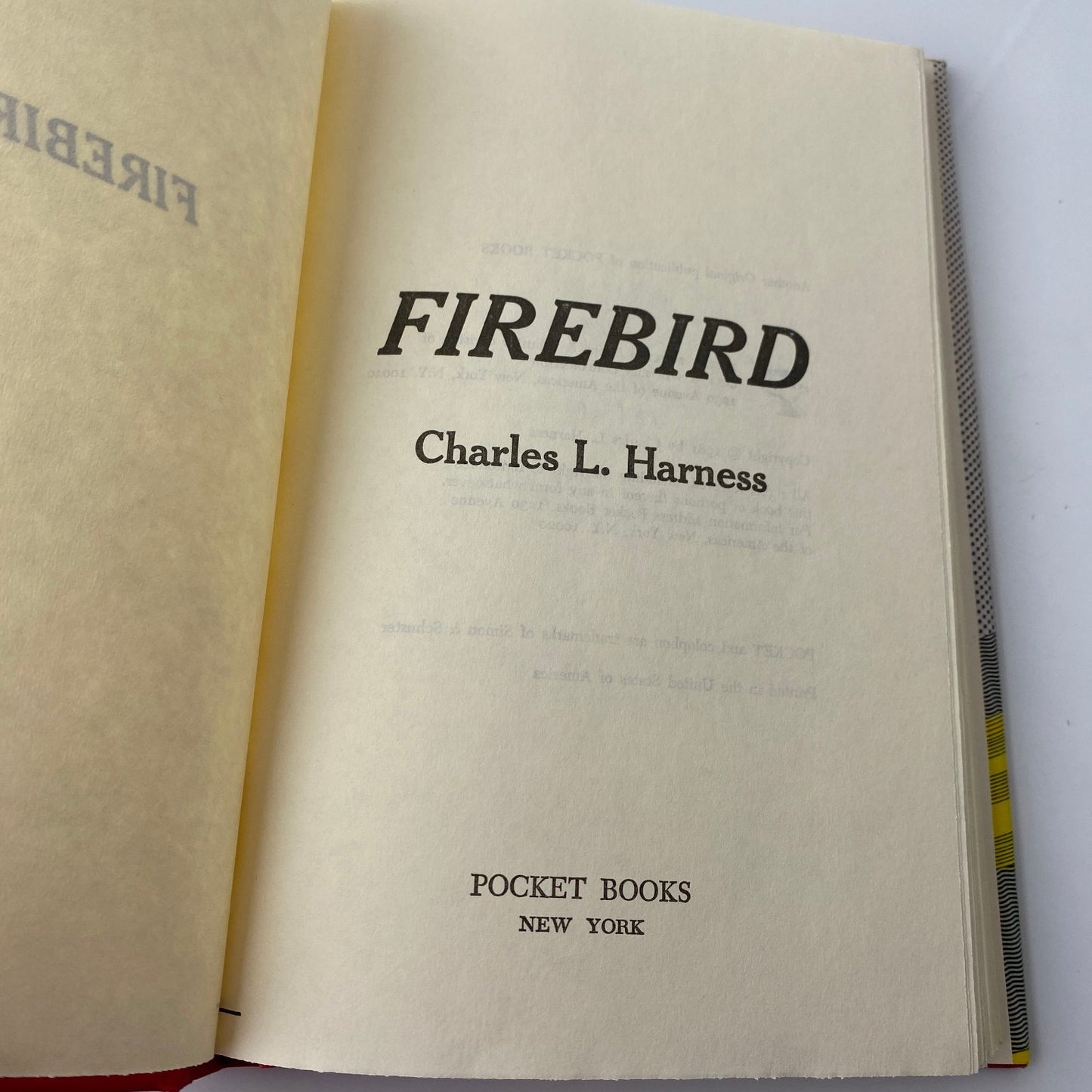 Firebird Charles L. Harness 1981 Book Club Edition Sci-Fi Pocket Books