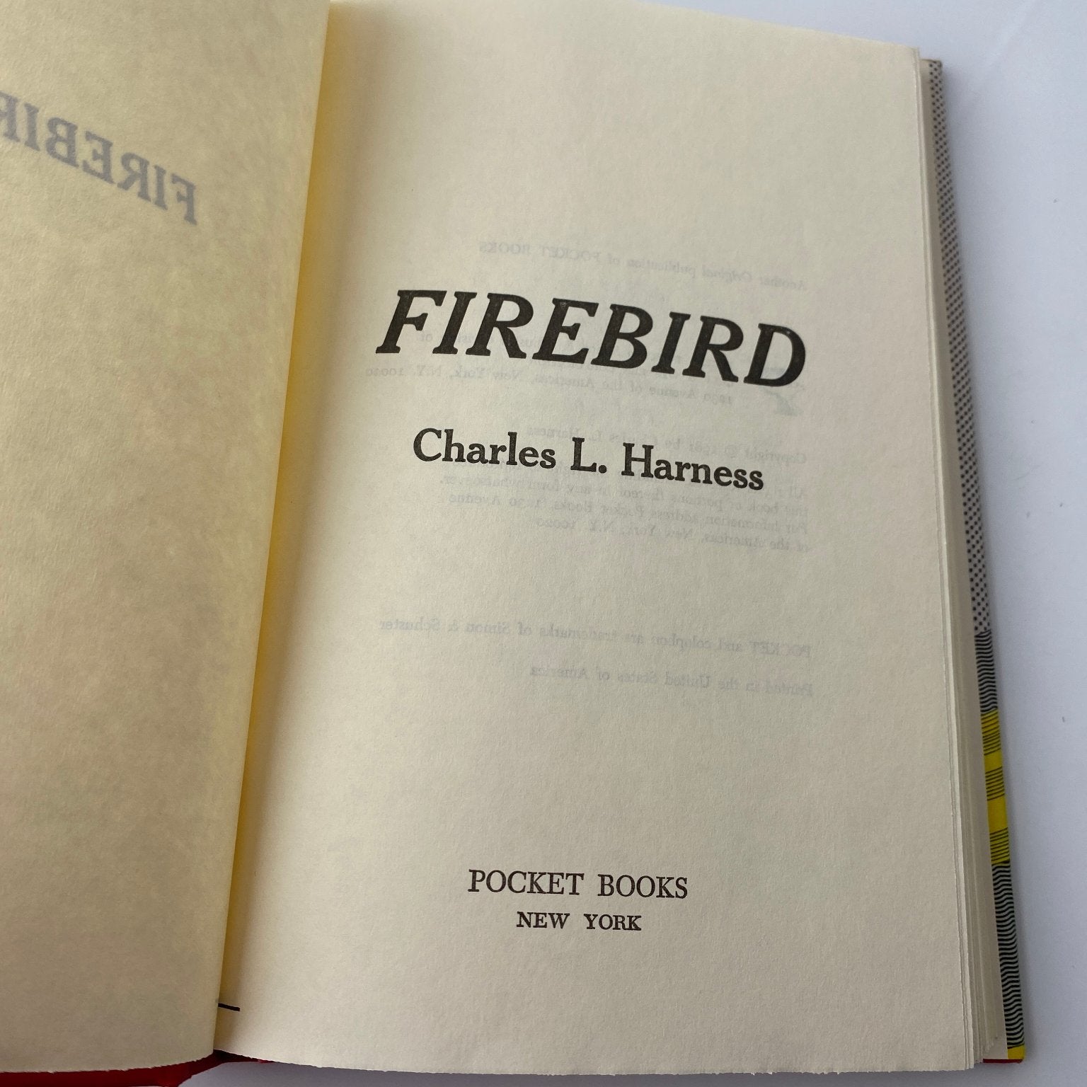 Firebird Charles L. Harness 1981 Book Club Edition Sci-Fi Pocket Books