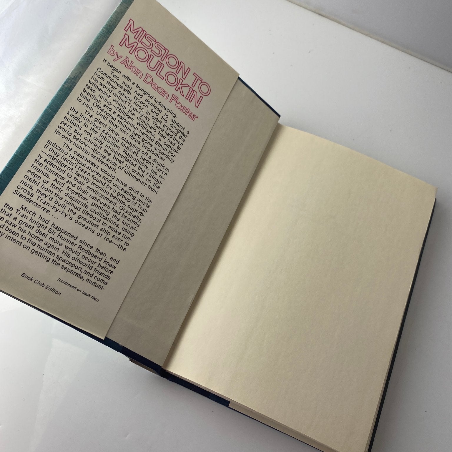 Mission to Moulokin Alan Dean Foster 1979 Book Club Edition Sci-Fi Doubleday