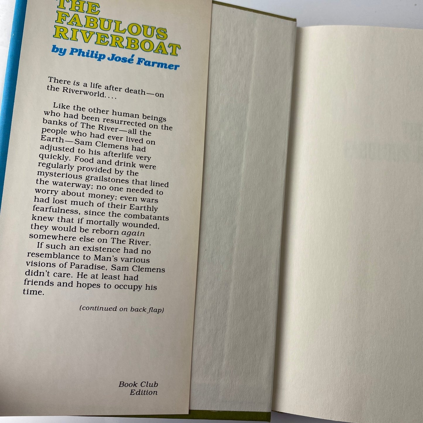 The Fabulous Riverboat Philip José Farmer 1971 Book Club Sci-Fi Berkley