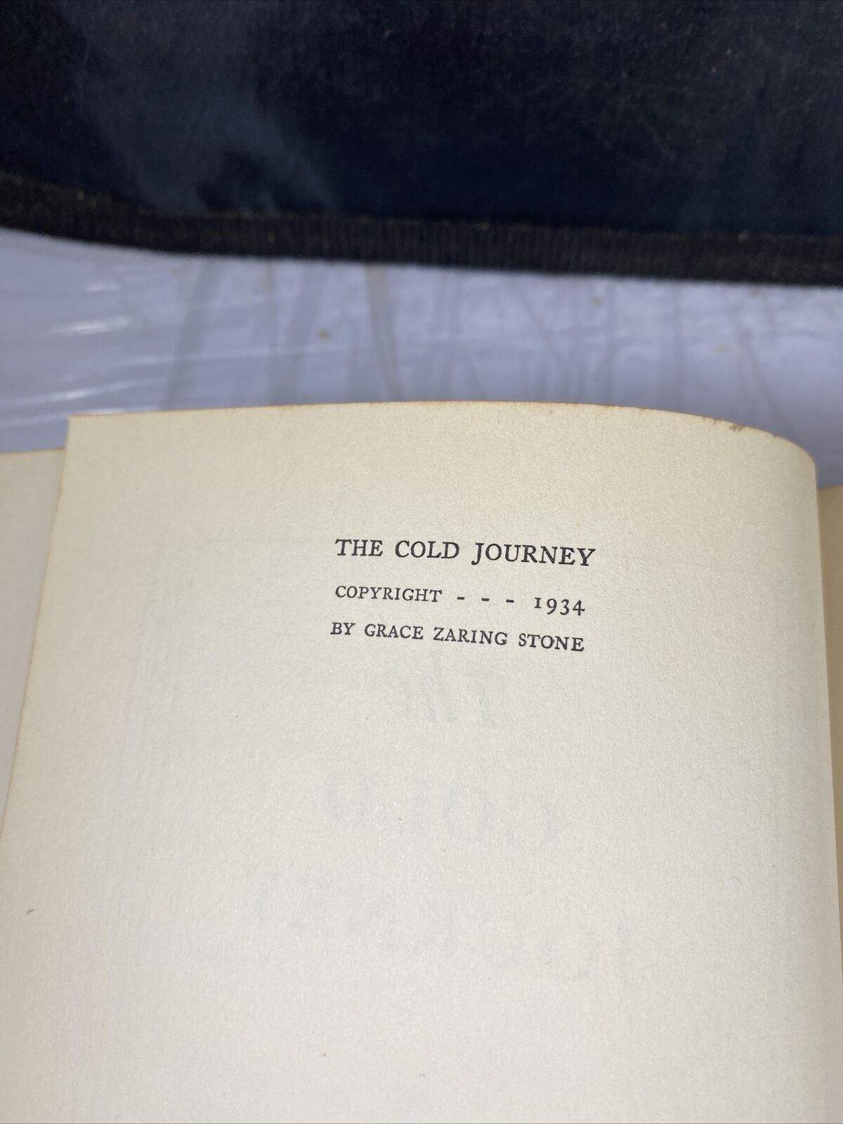 Fiction: THE COLD JOURNEY by Grace Zaring Stone. 1934. 1st edition. Vintage 30s