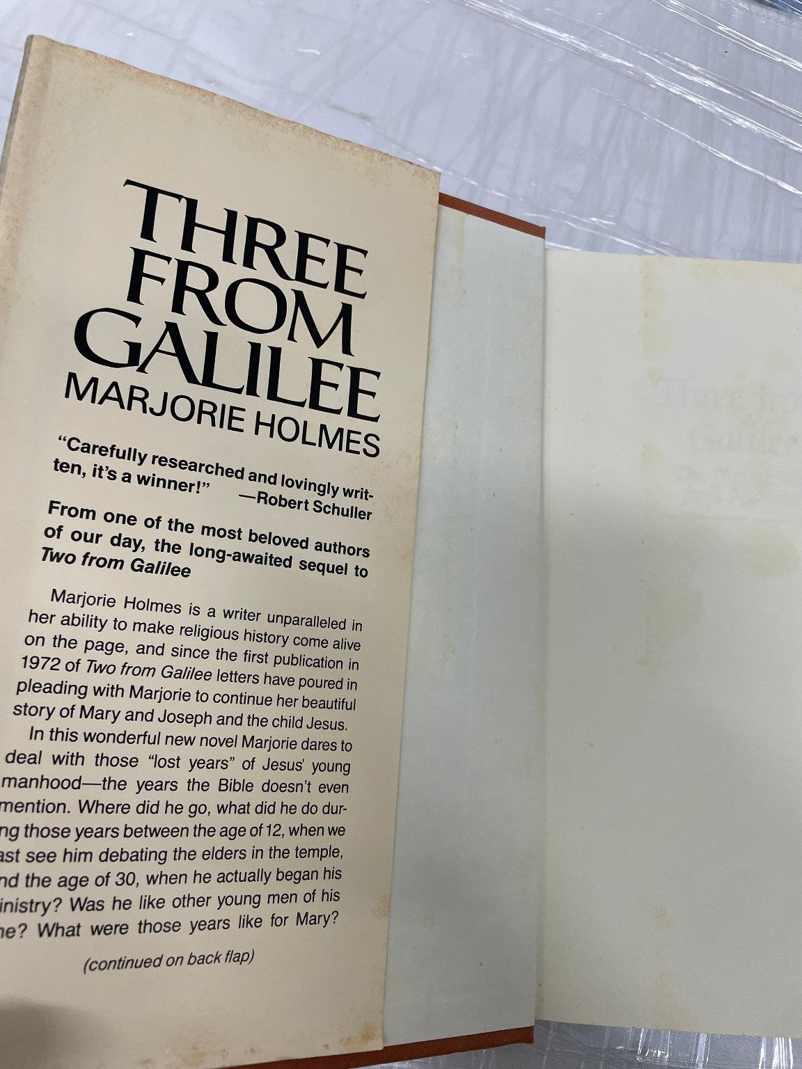 Three From Galilee Marjorie Holmes First Edition 1985 Religious Novel