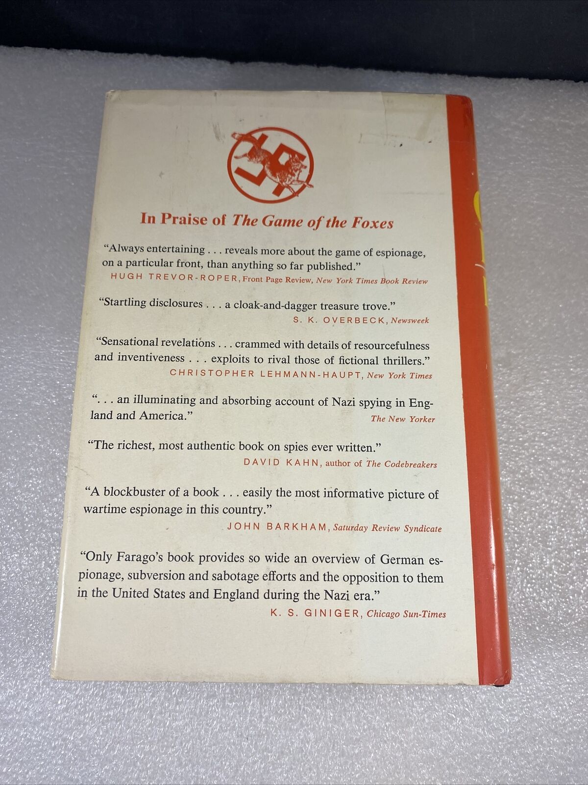 The Game of the Foxes by Ladislas Farago Book Club Ed Vintage 70s German Spy