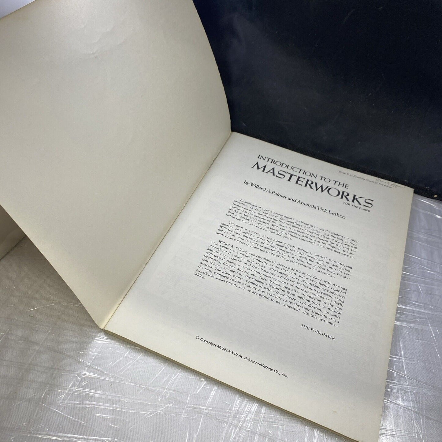 Introduction to the Masterworks by Willard Palmer Vintage Sheet Music PIANO Book