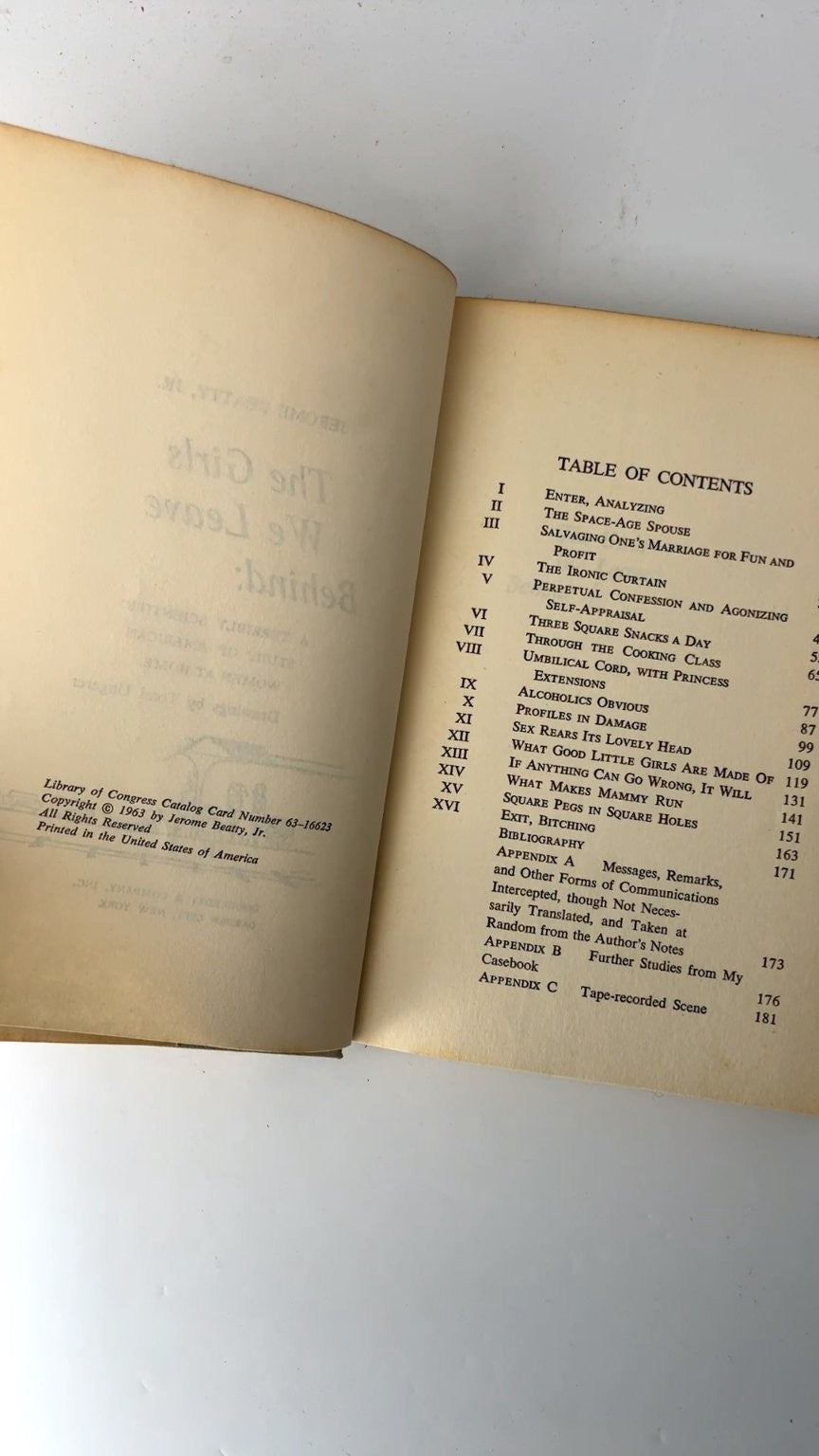 The Girls We Leave Behind Jerome Beatty Jr 1963 Book Club Edition