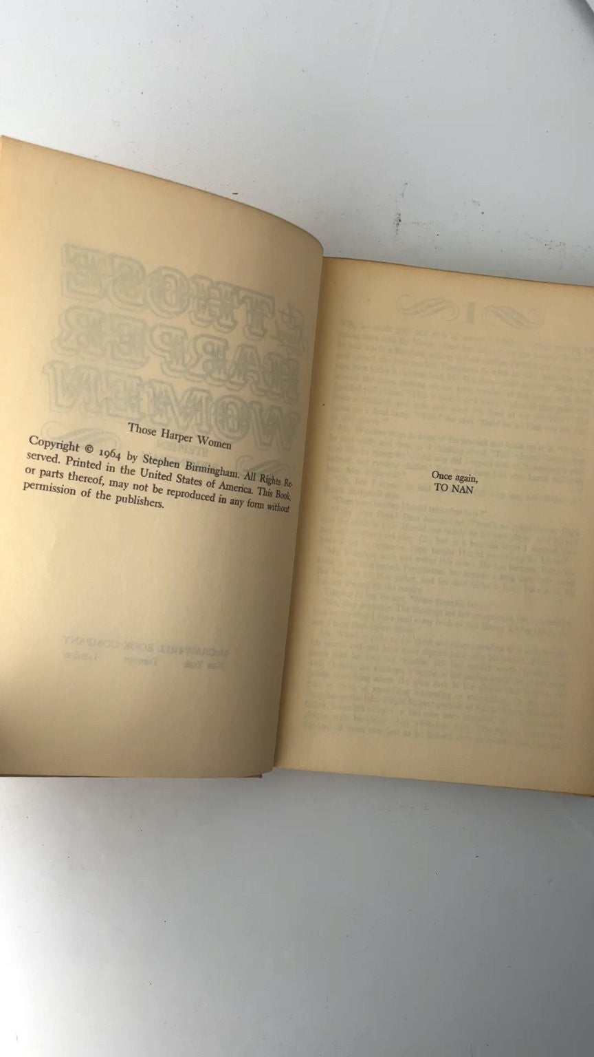 Those Harper Women Stephen Birmingham 1964 1st Edition McGraw-Hill