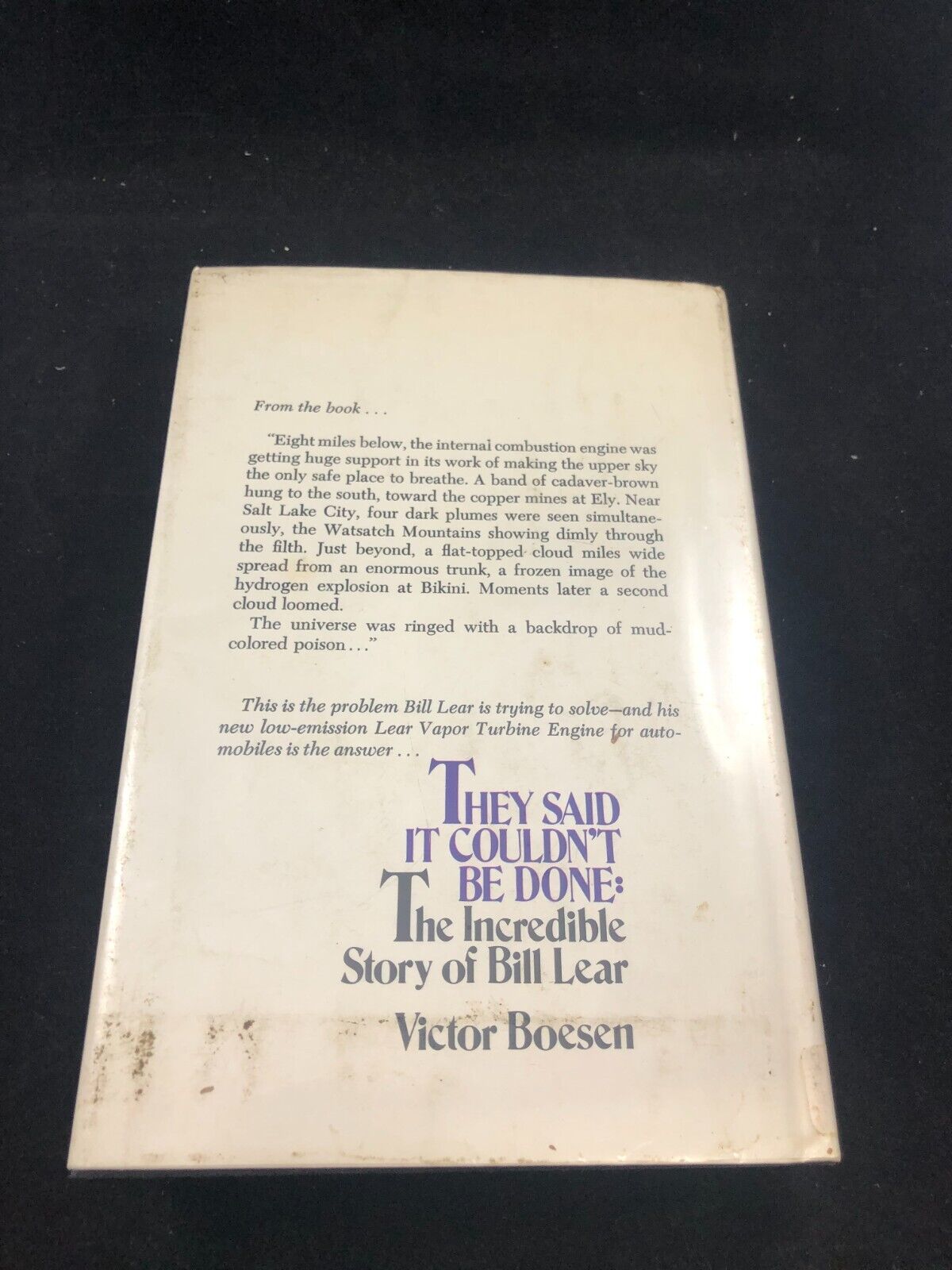 They Said It Couldn't Be Done: The Incredible Story Bill Lear. Victor Boesen 1st