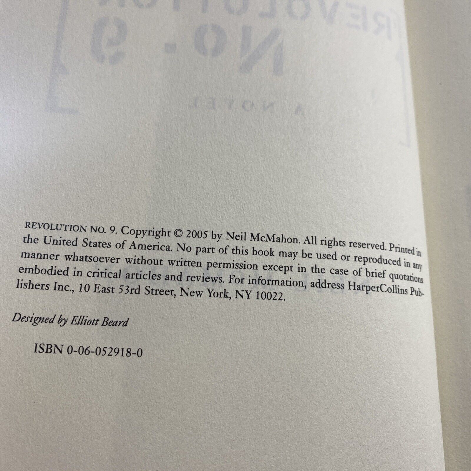 Revolution No 9: A Novel - Hardcover By McMahon, Neil - Very Good No Marks