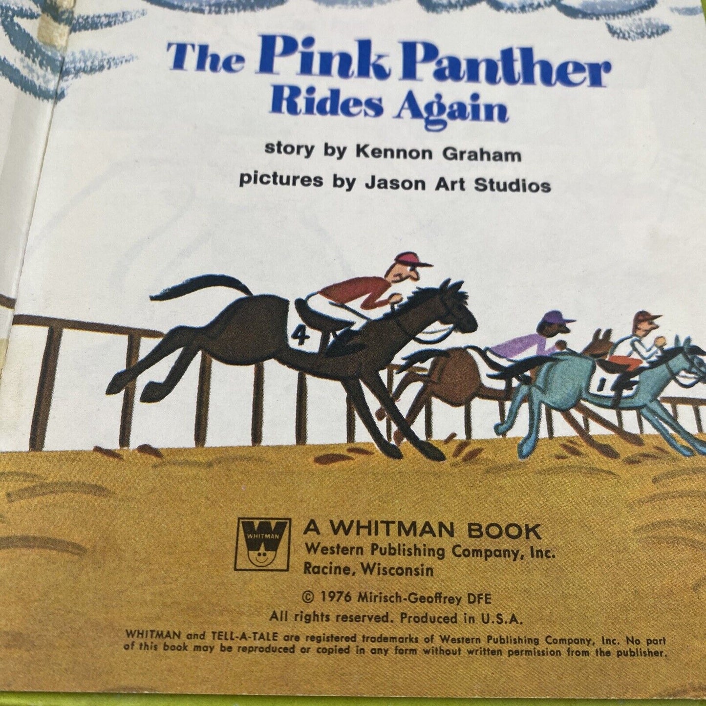 Vintage Children's Whitman Tell-A-Tale Book ~ THE PINK PANTHER RIDES AGAIN 1976