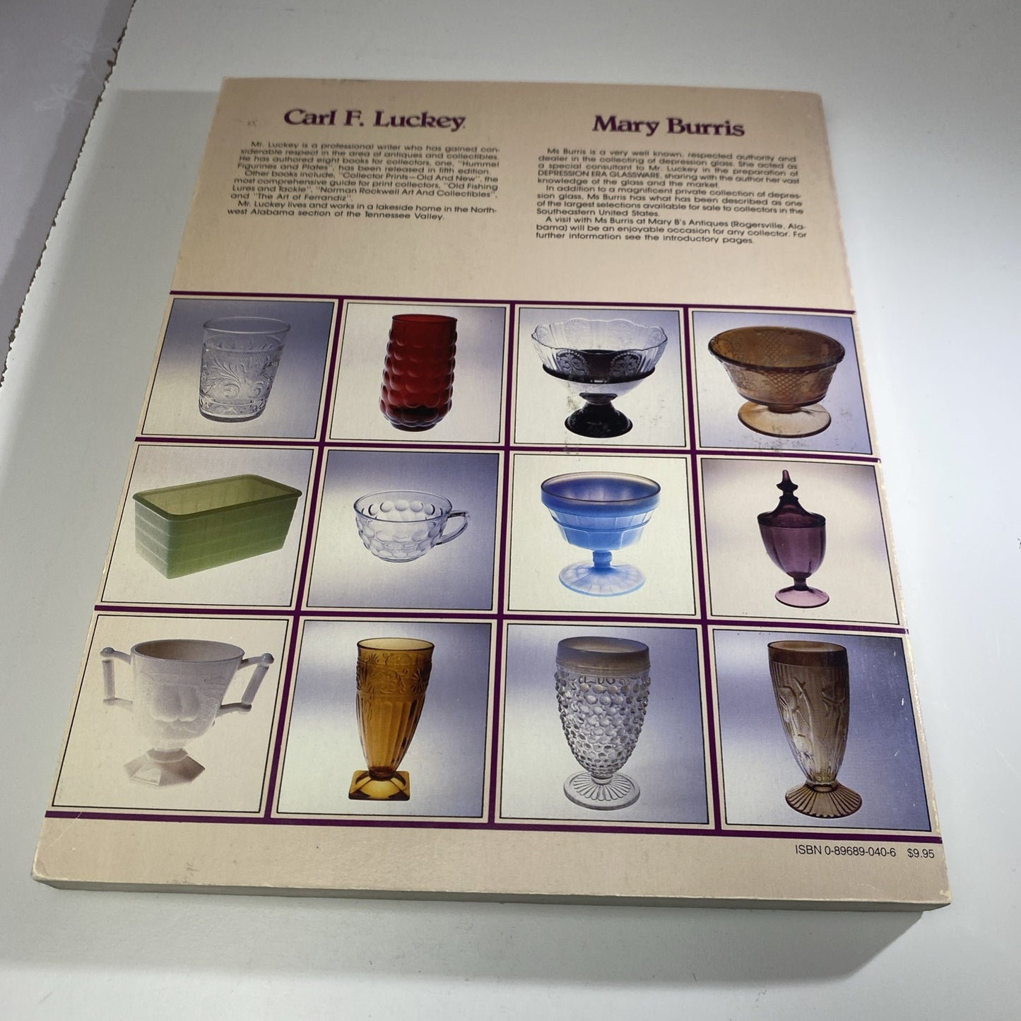 Depression : Era Glassware Paperback Carl F. Lucky. Vintage Art Glass Collecting