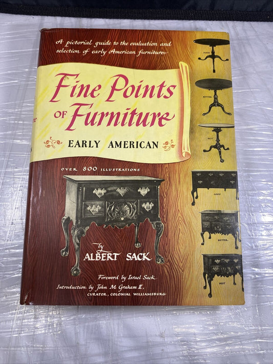 Fine Points of Furniture  by Albert Sack c1950 304pp Used Hardback Book