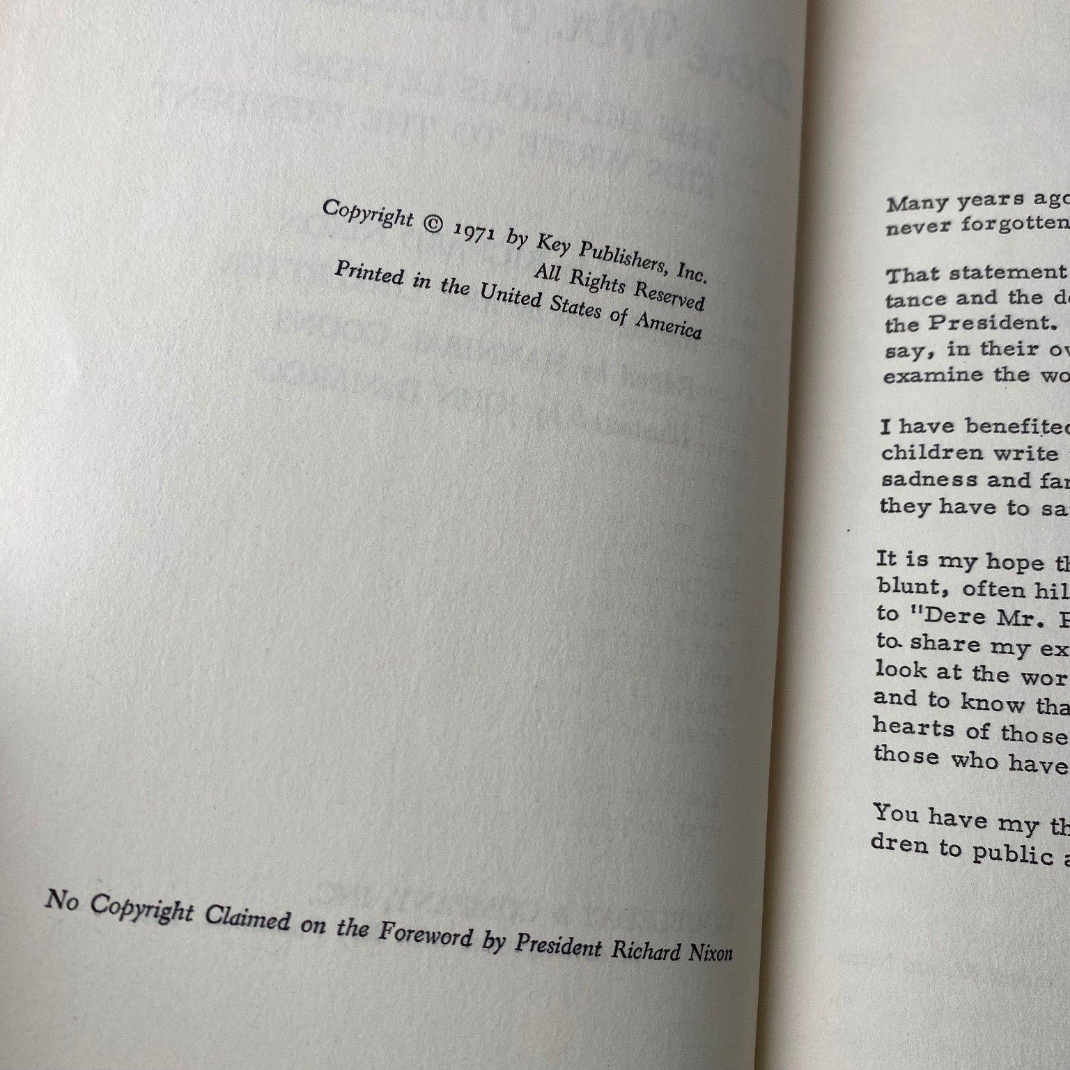 Dere Mr. President Hannibal Coons 1971 Book Club Edition Humor Doubleday