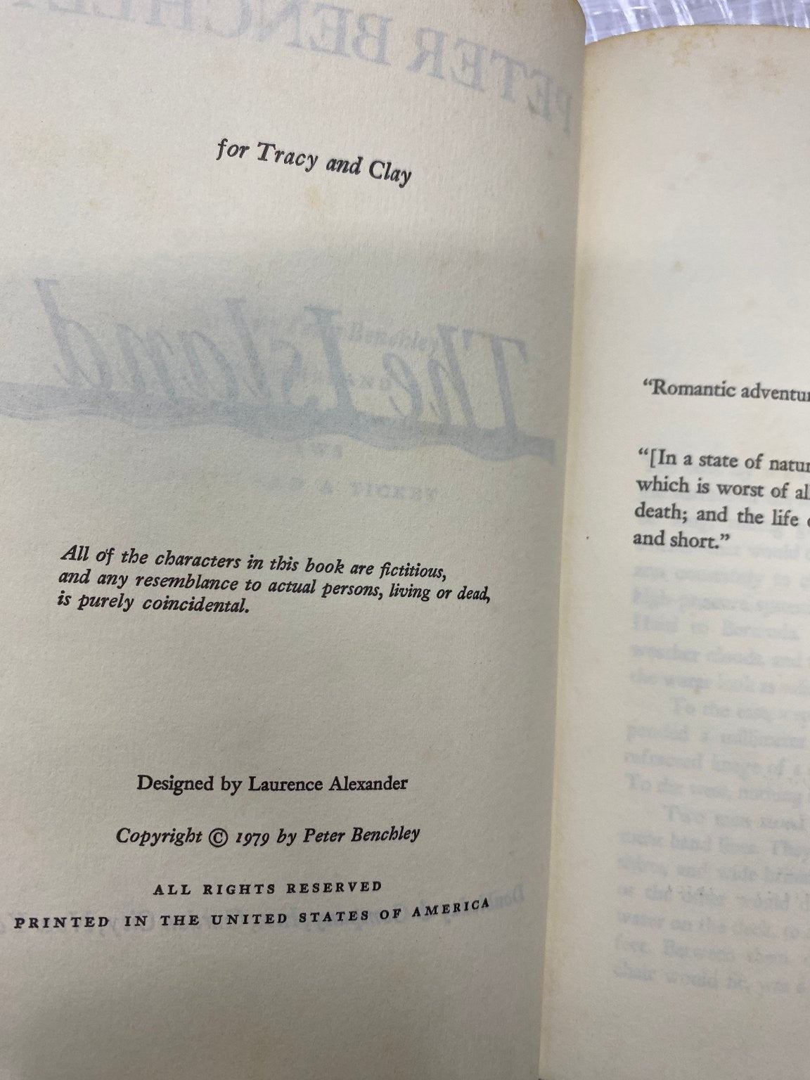 The Island Peter Benchley 1979 Book Club Edition Thriller Doubleday