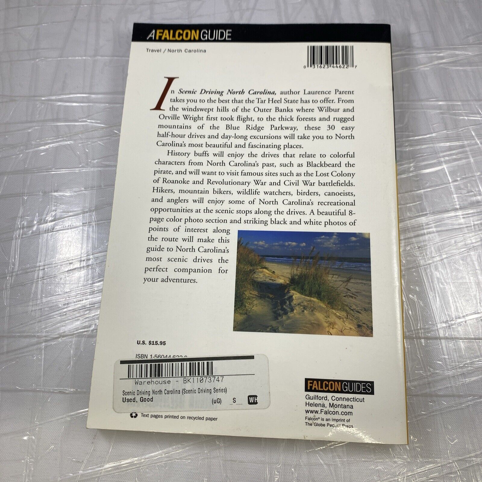 SCENIC DRIVING NORTH CAROLINA (SCENIC DRIVING SERIES) By Laurence Parent *VG+*