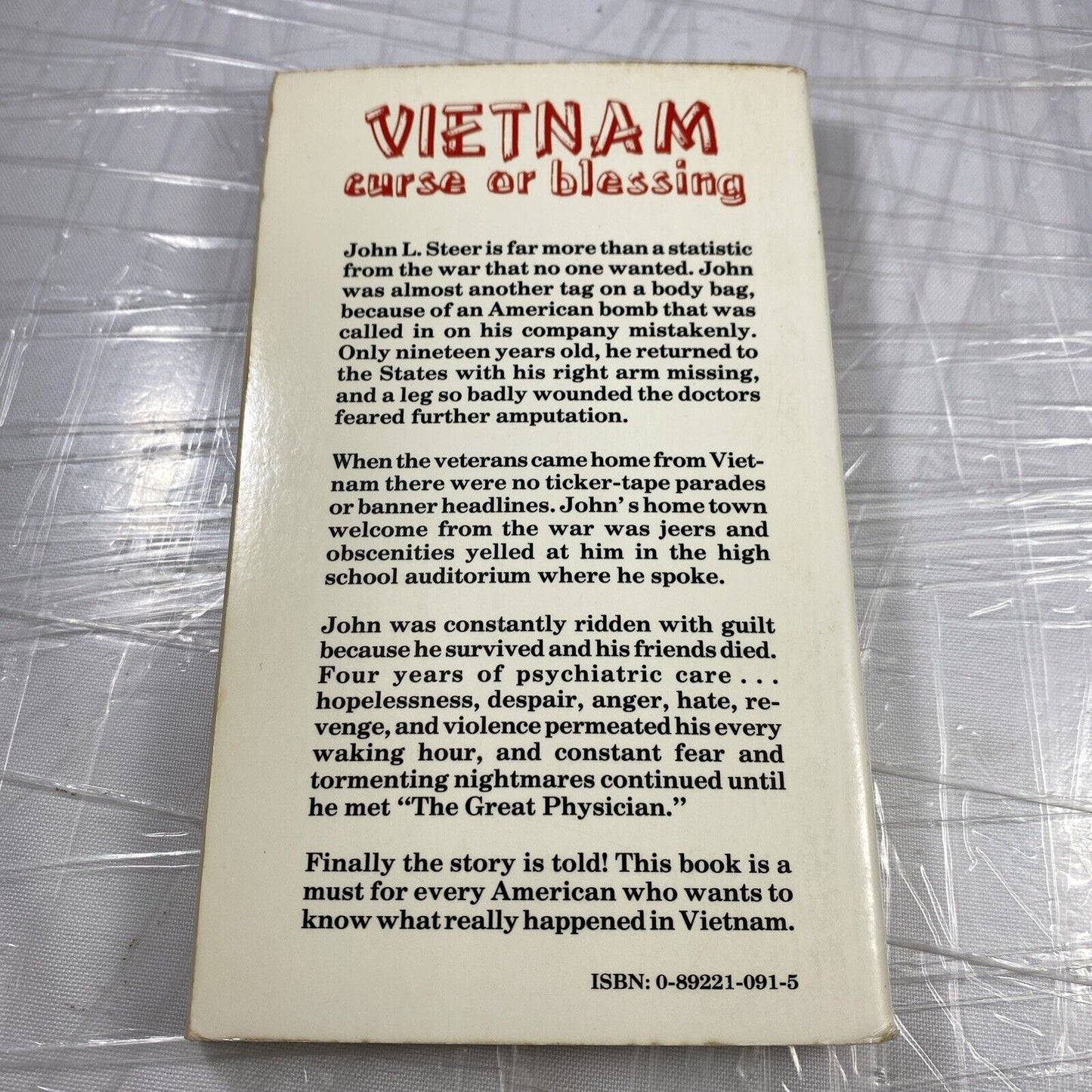 Vietnam curse or blessing / John Steer w/Cliff Dudley Rare War Memoir History PB