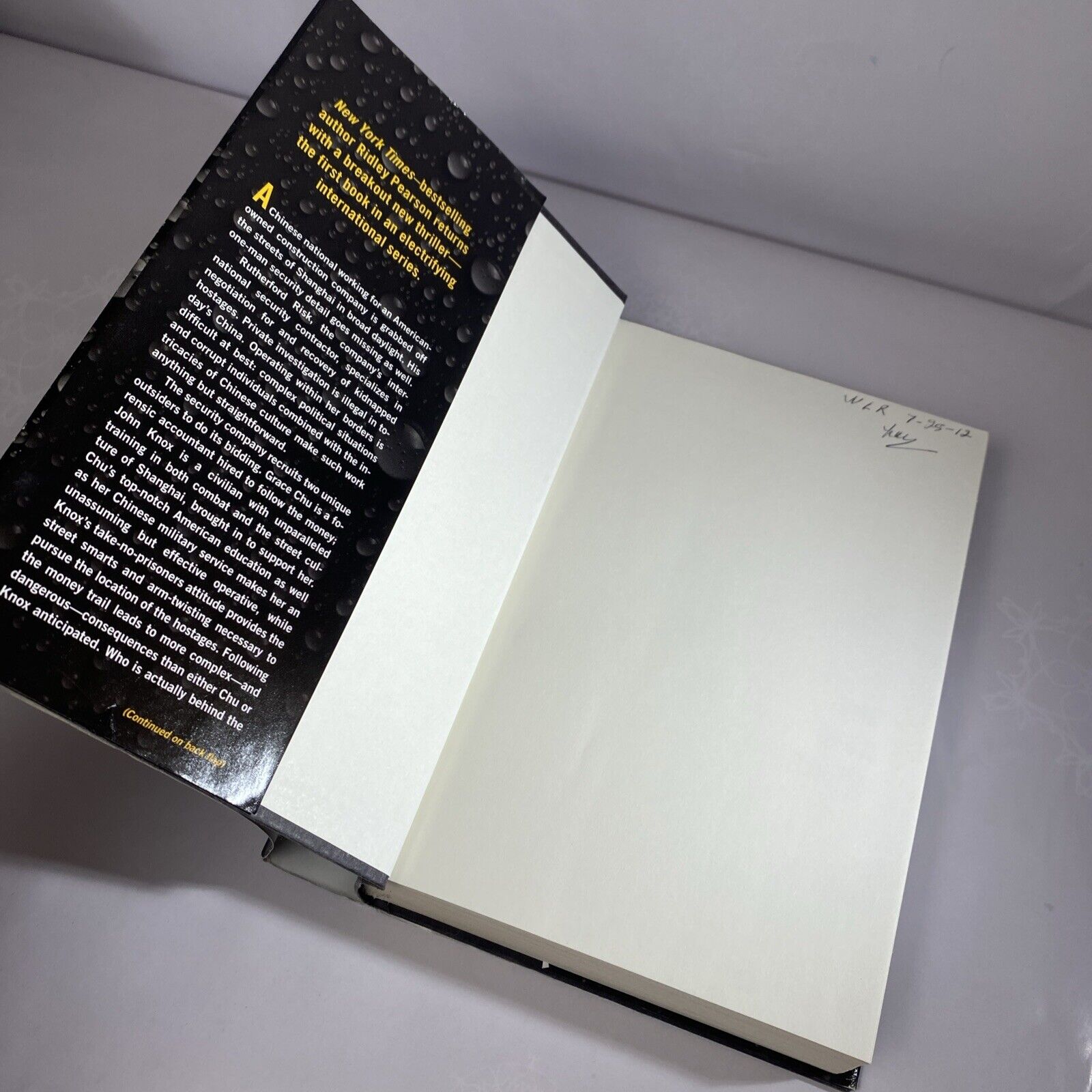 The Risk Agent - by Ridley Pearson 2012 Book Club Edition Very Good Mystery