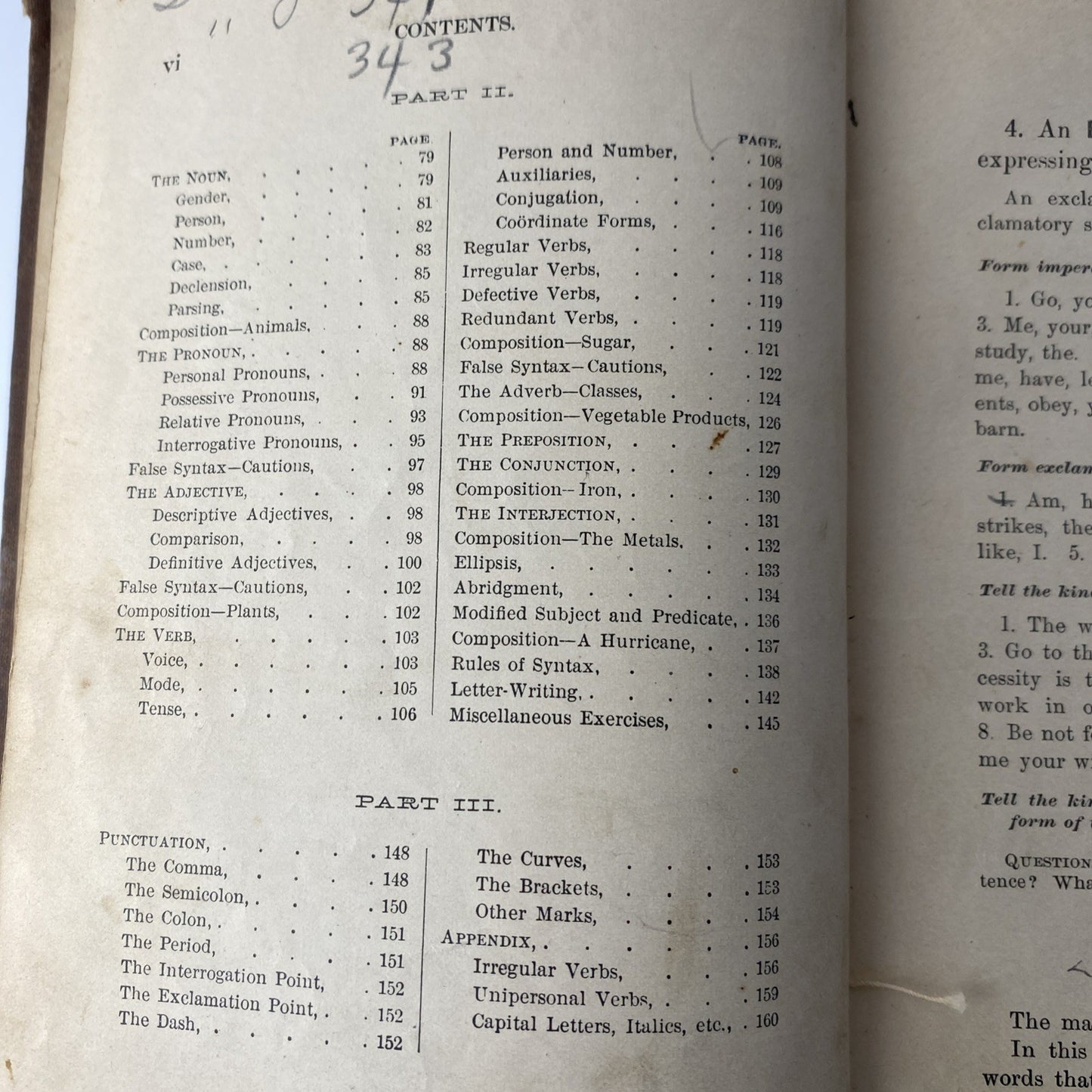 Harvey's Elementary Grammar and Composition Reader 1880 Antique Textbook English
