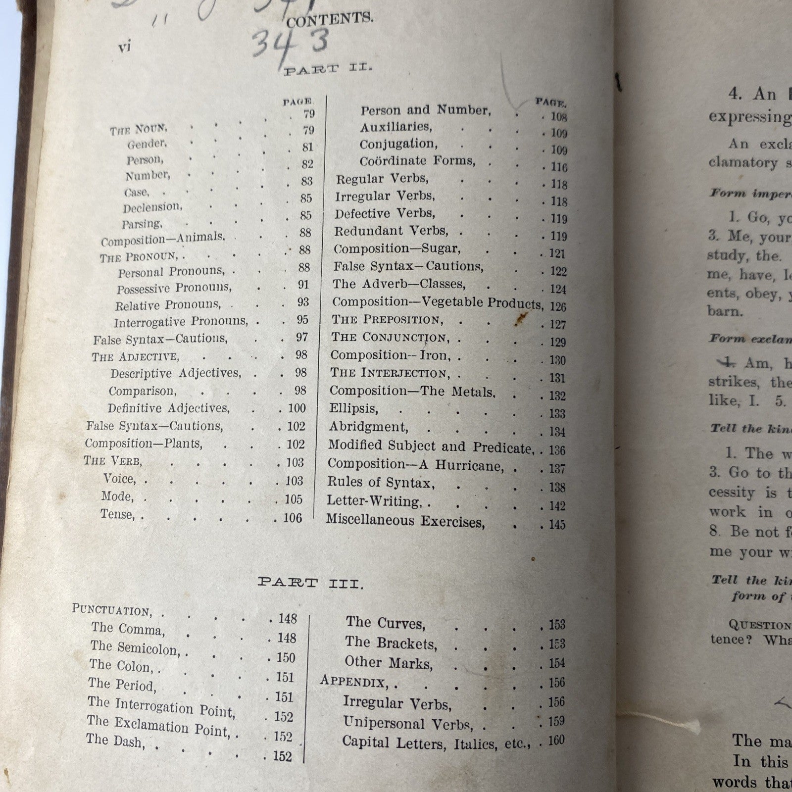 Harvey's Elementary Grammar and Composition Reader 1880 Antique Textbook English