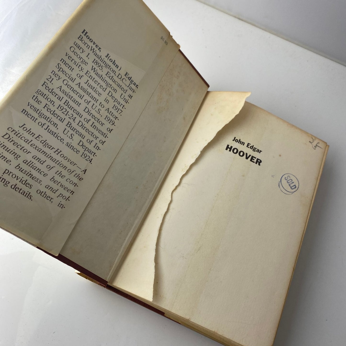 John Edgar Hoover by Hank Messick 1972 First Edition Biography David McKay