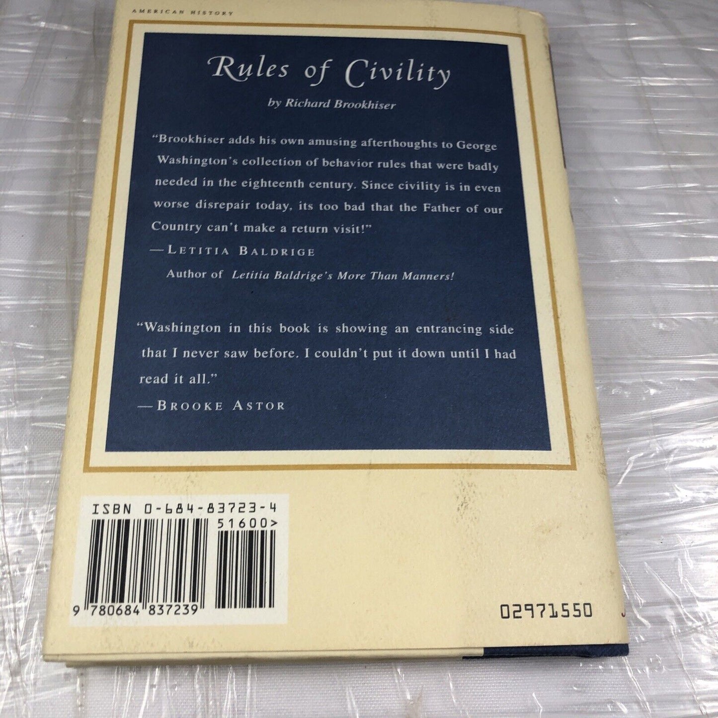 The RULES OF CIVILITY - Hardcover By Brookhiser, Richard - NEW