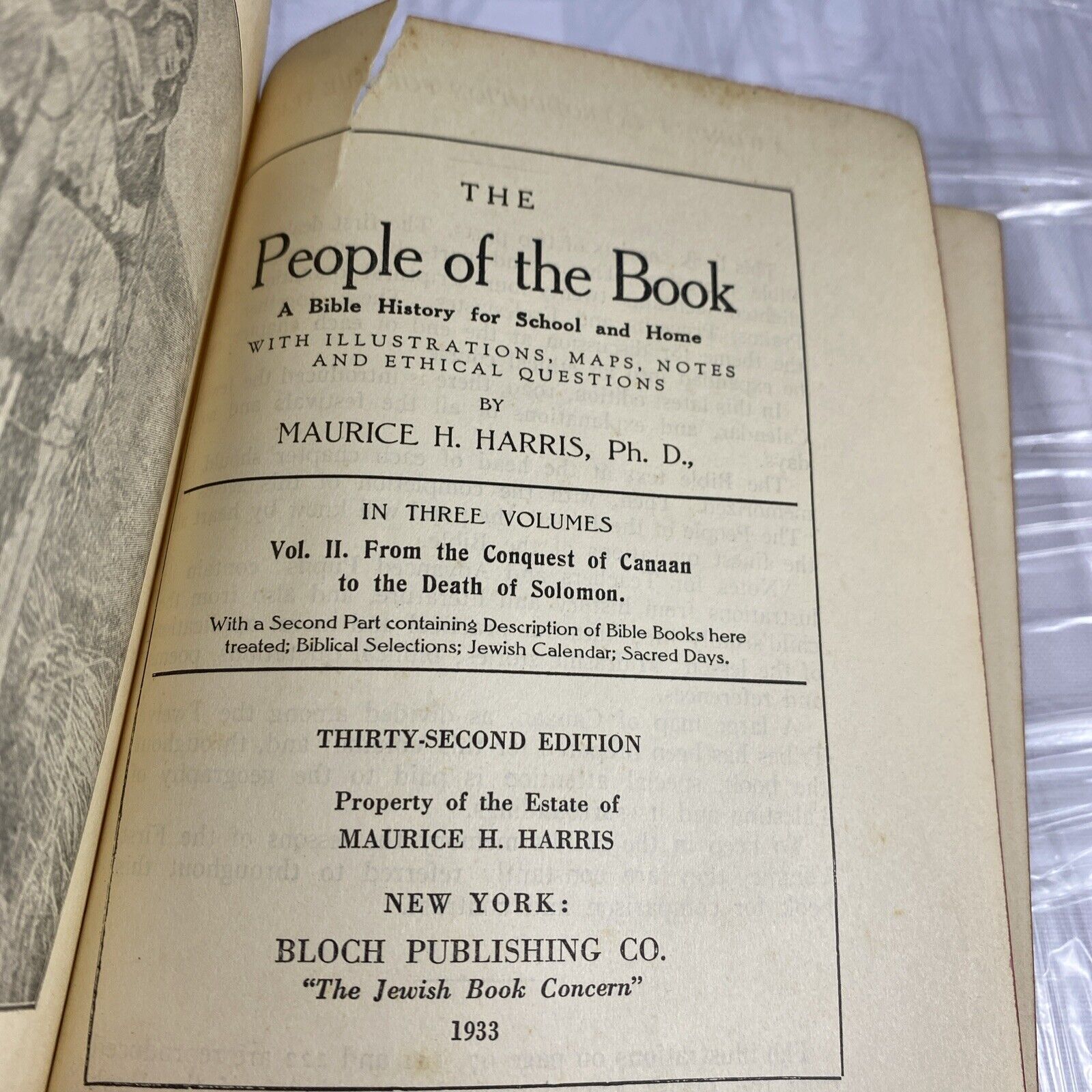 The People of the Book By Harris Vintage 1930s Biblical Story Book Christian