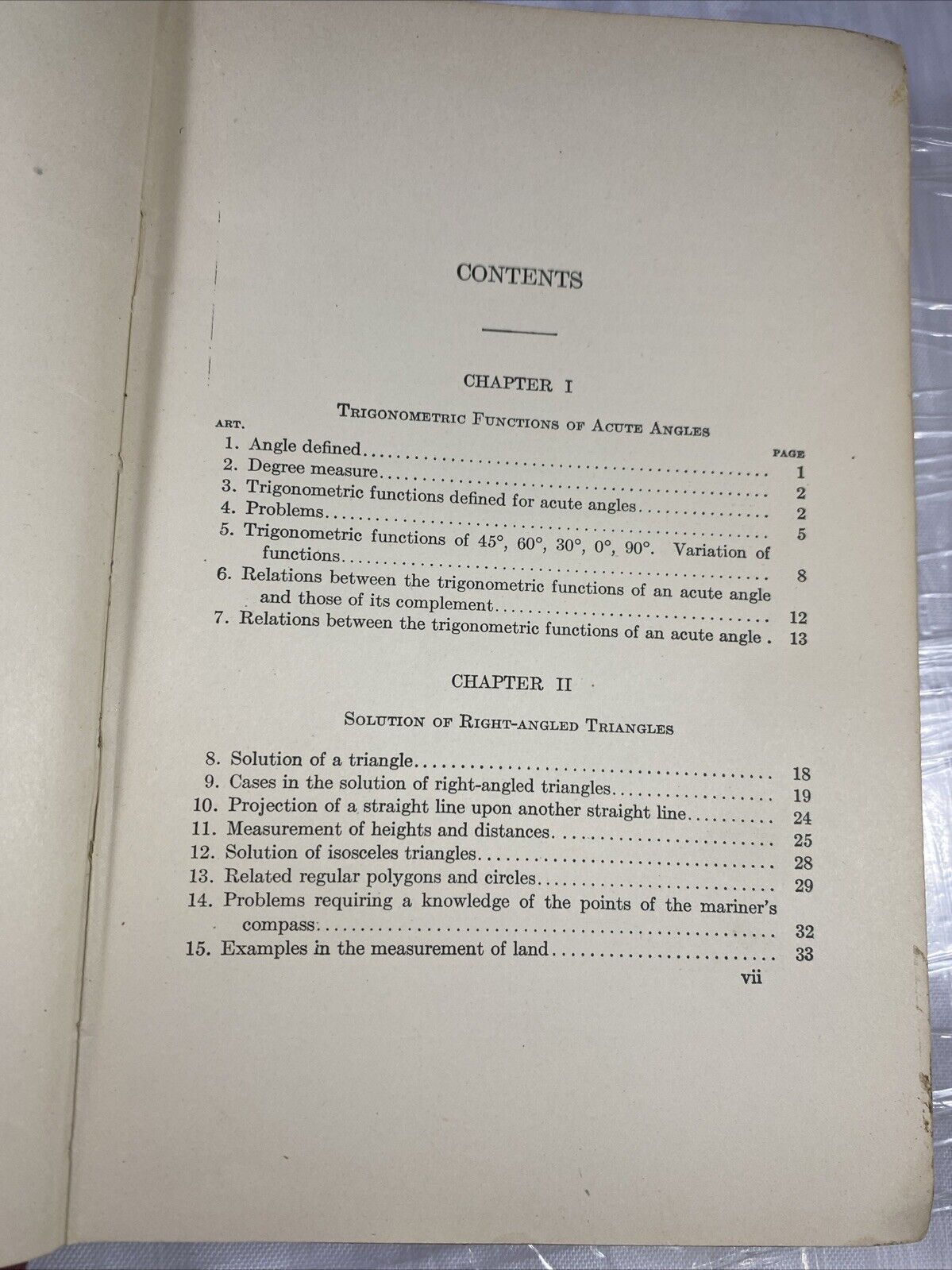 Elements Of Plane Trigonometry -Daniel Murray - 1912- Hardcover Antique Accptble