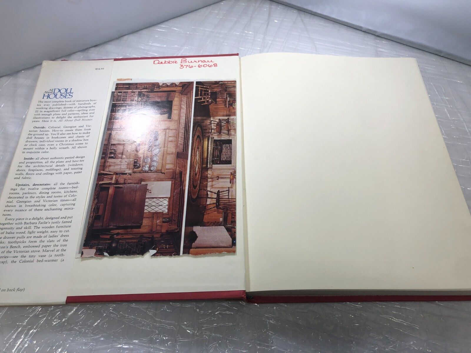 Vintage Book ALL ABOUT DOLL HOUSES By Barbara L. Farlie - Hardcover GUC