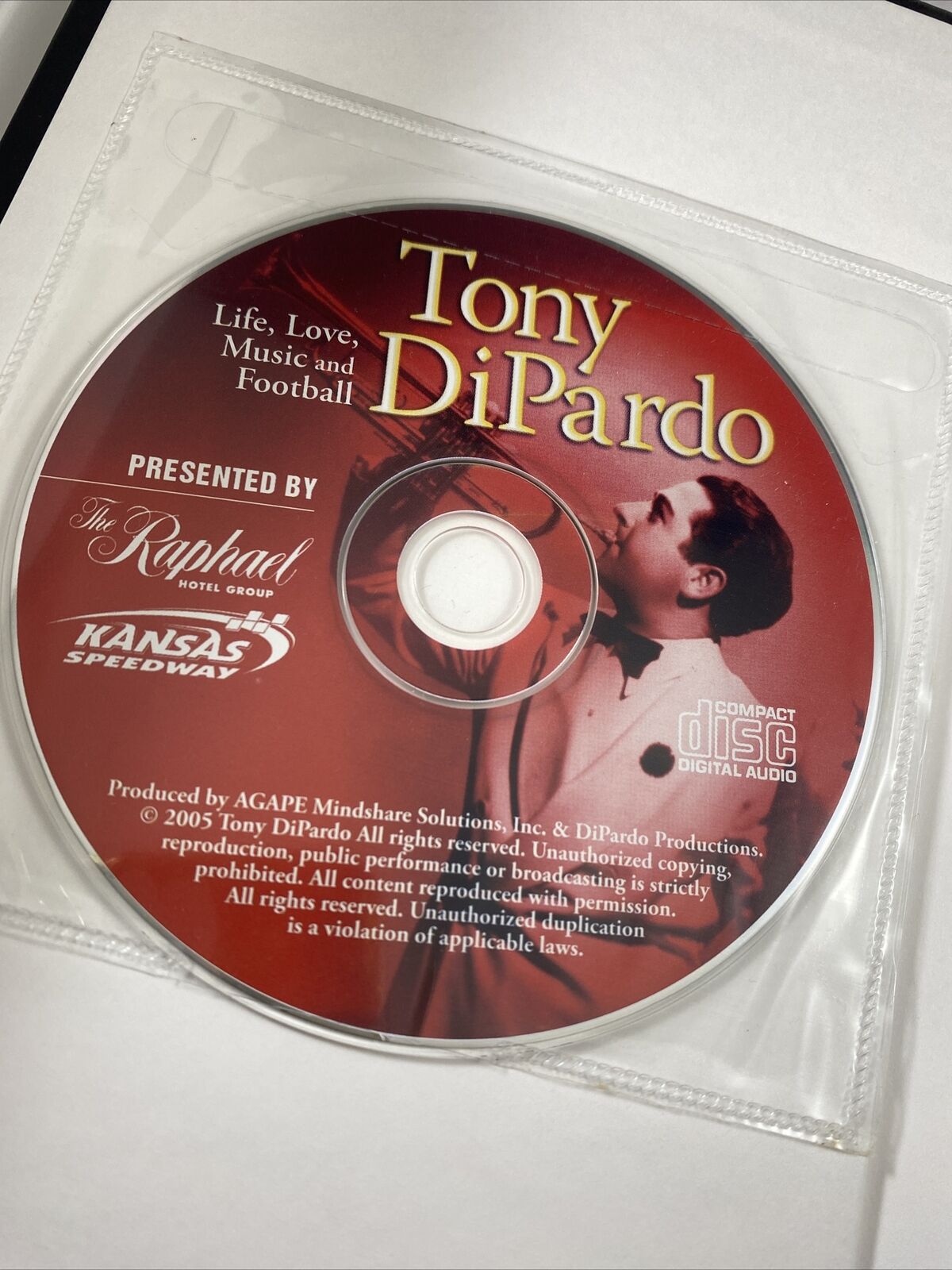 Signed Tony Dipardo Life Love Music Football KC CHIEFS RARE Book With CD Article