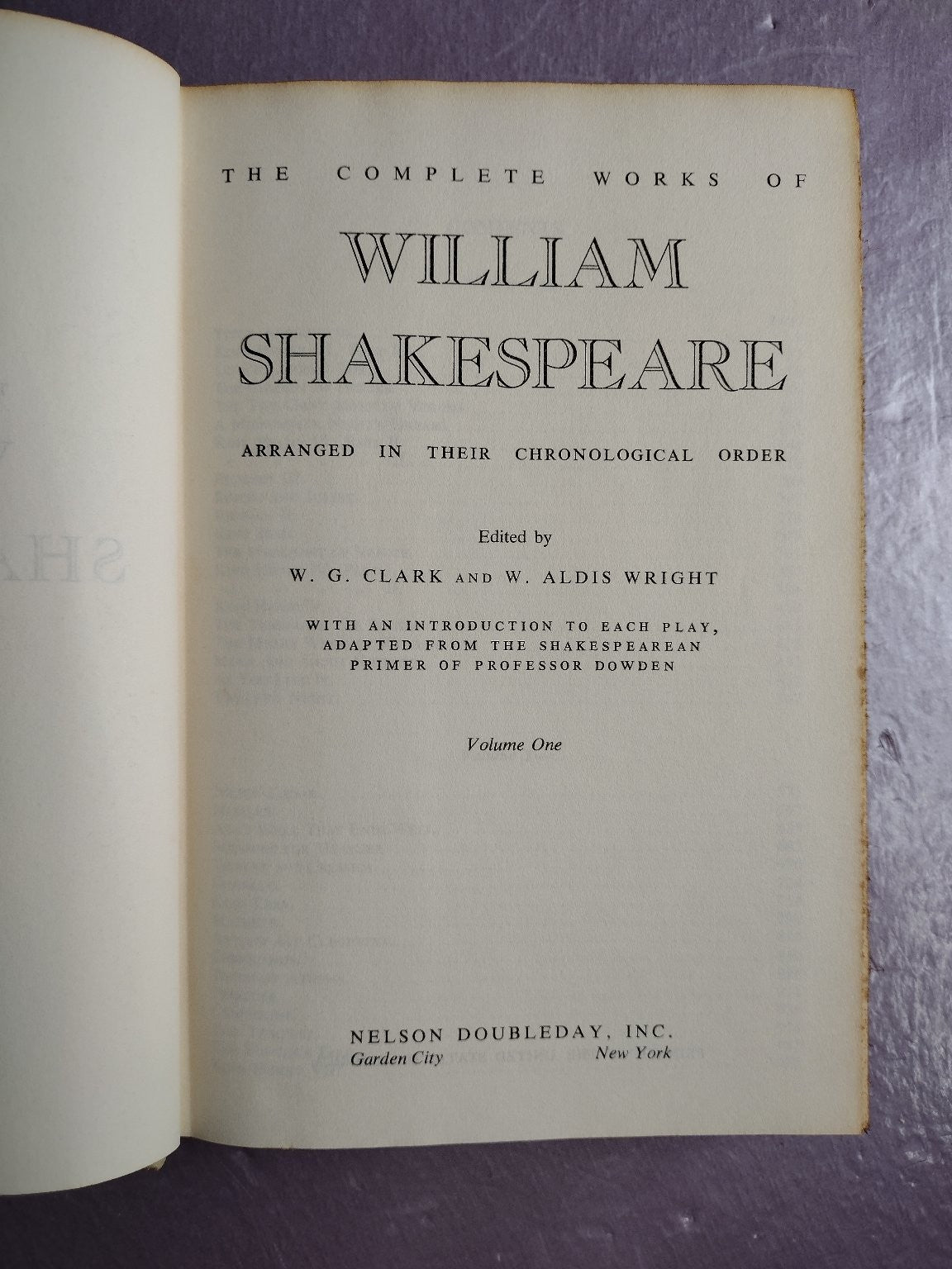 The Complete Works of William Shakespeare Volume 1 Nelson Doubleday Classic
