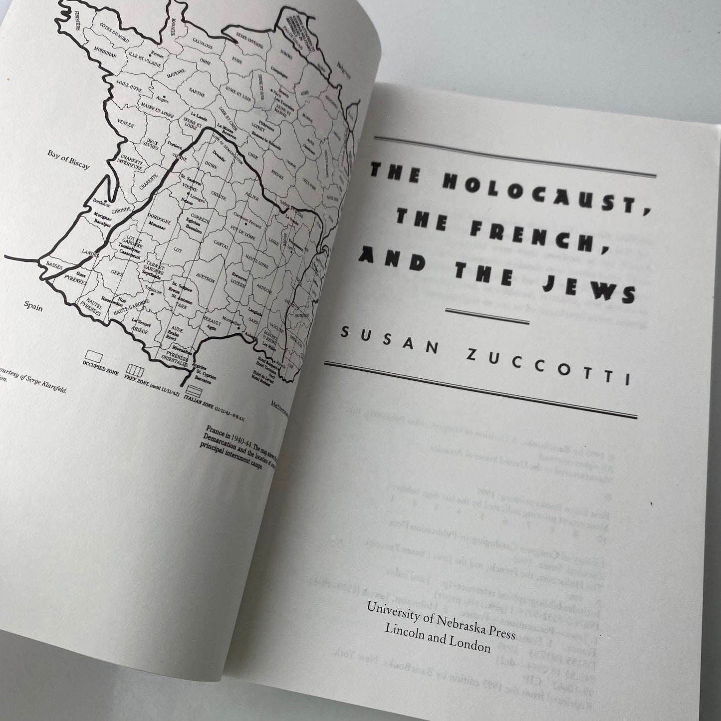 The Holocaust history The French and the Jews Susan Zuccotti 1999 Reprint