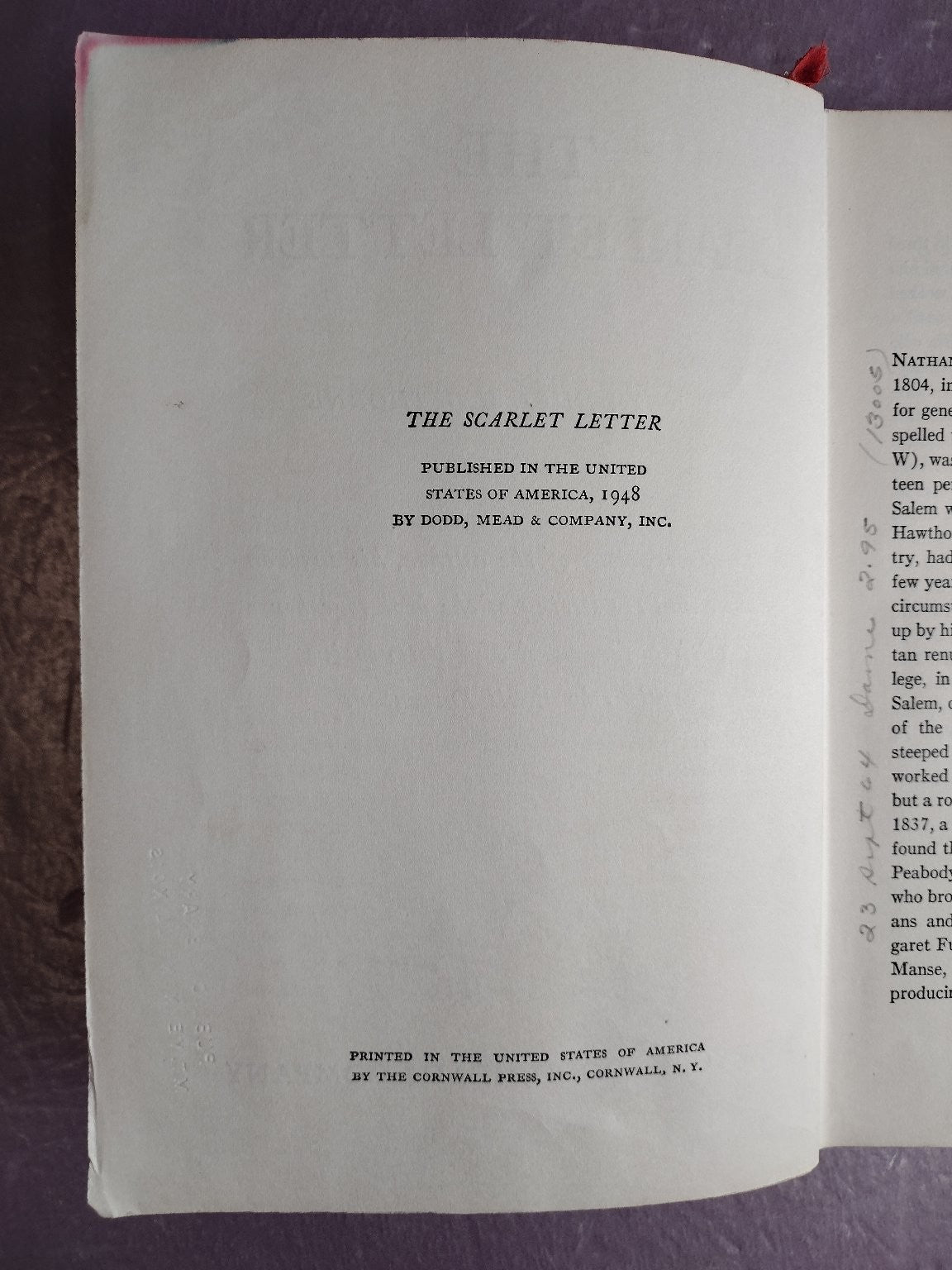 The Scarlet Letter Nathaniel Hawthorne 1948 Illustrated Dodd, Mead Classic