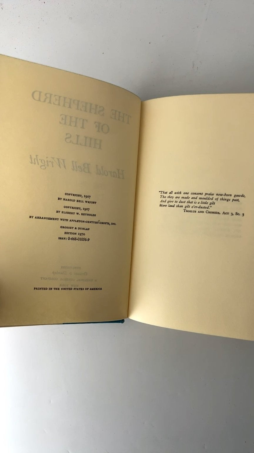 The Shepherd of the Hills Harold Bell Wright 1970 Edition Grosset & Dunlap