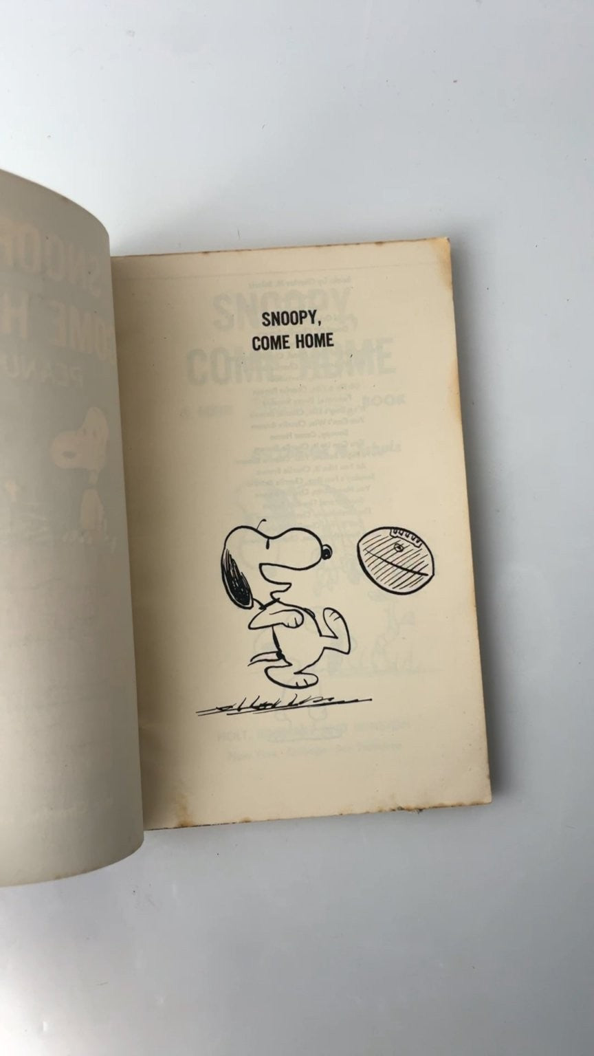 Snoopy, Come Home by Charles M. Schulz 1968 Peanuts Illustrated Book