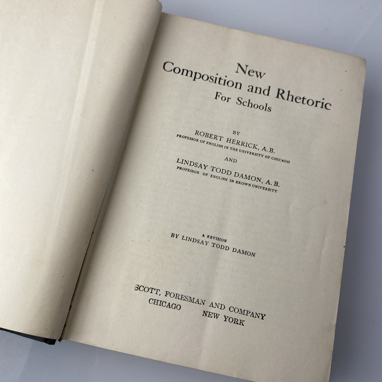 New Composition and Rhetoric Antique English Writing School Book 1911 Hardcover)