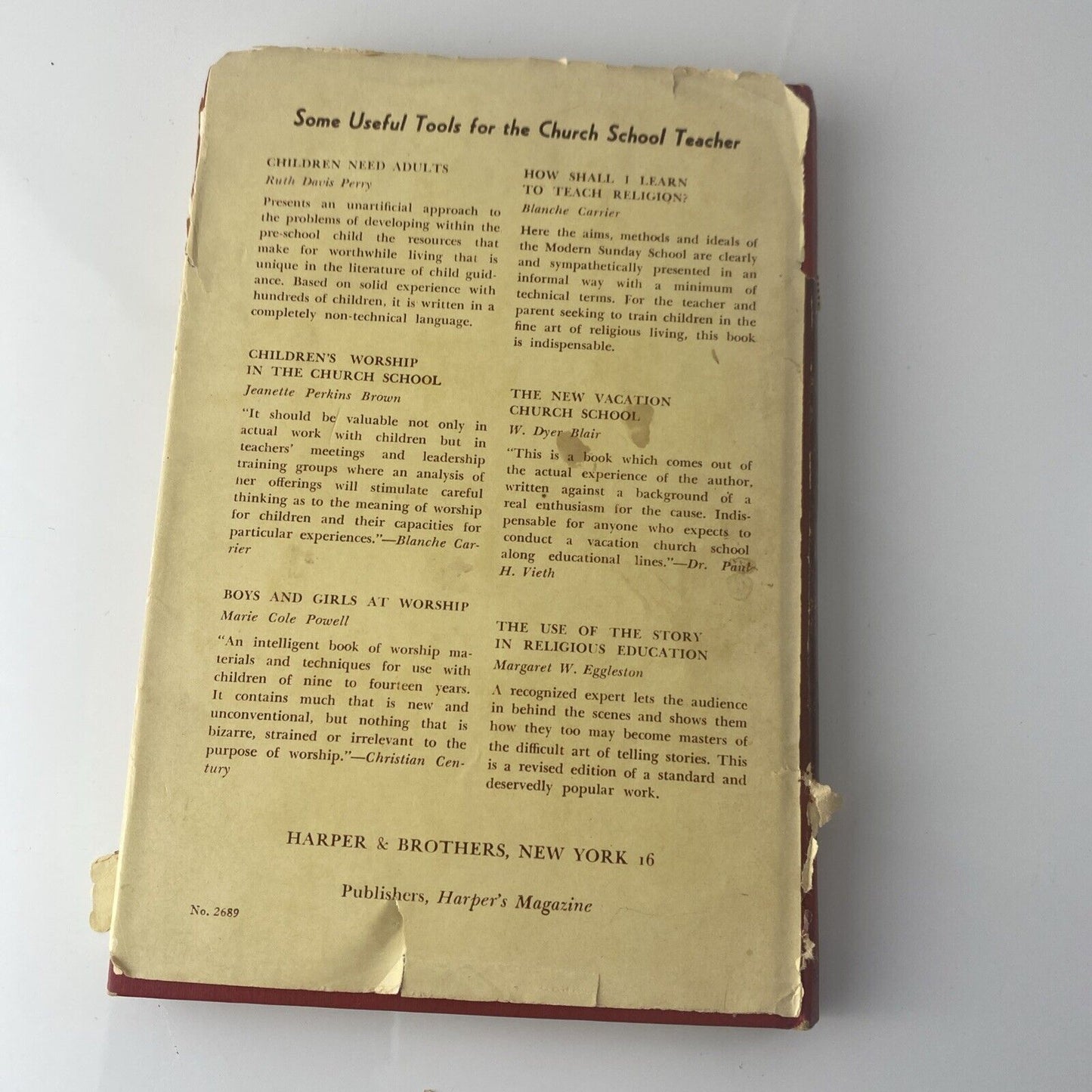 The Child's Approach to Religion, H.W. Fox, 1945, 2nd Ed, HC/DJ  (T0920)
