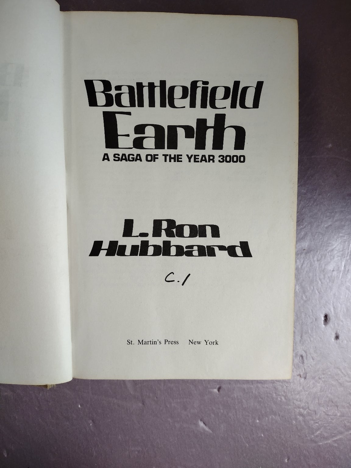 Battlefield Earth L. Ron Hubbard 1982 First Printing Science Fiction St