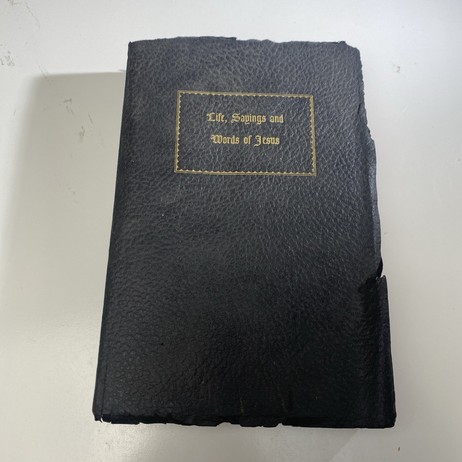 Vintage 1940 Book Life Sayings and Words of Jesus W/ Dried Flowers Christian